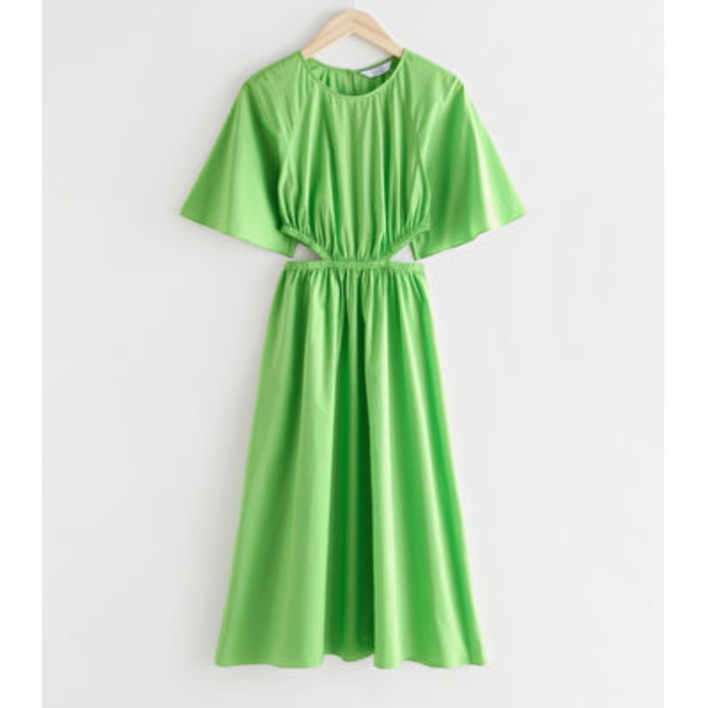 & other Stories Cut-Out Waist Midi Dress